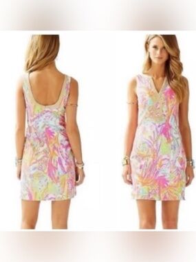 Lilly Pulitzer Janice Shift  Dress in Scuba to Cuba print